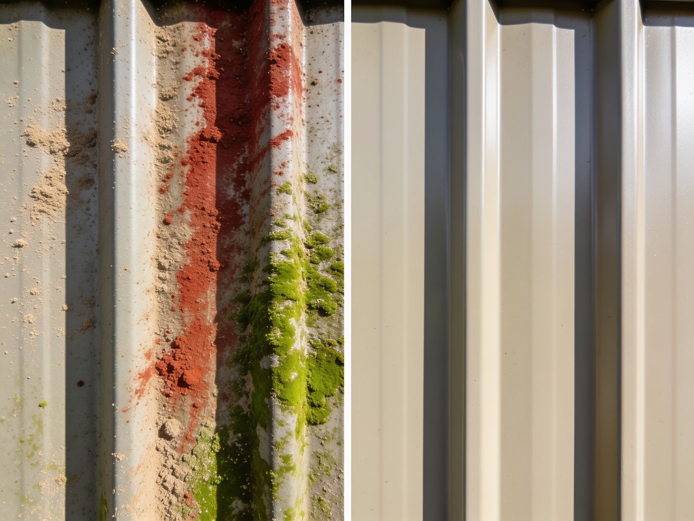 Colorbond fence - before and after